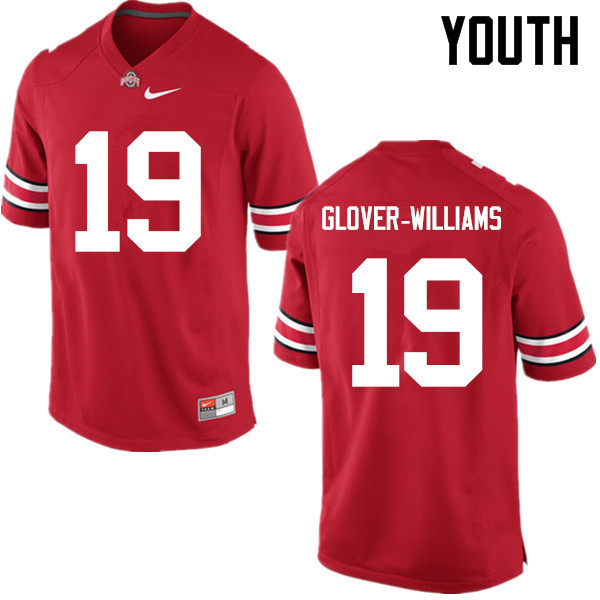 Ohio State Buckeyes Eric Glover-Williams Youth #19 Red Game Stitched College Football Jersey